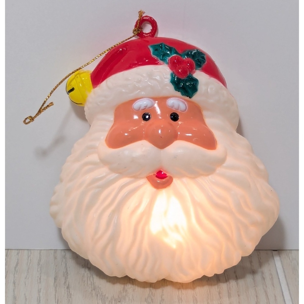Hanging vintage light up Santa hanging 5" decor